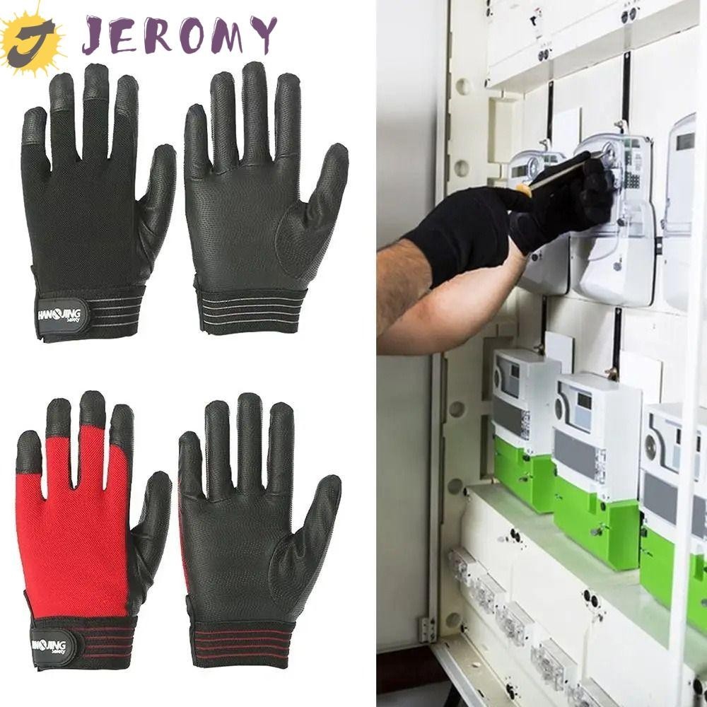 Jeromy ถุงมือฉนวนไฟฟ้า ป้องกันไฟฟ้าสถิตย์ กันการสึกหรอ แรงดันสูง ระบายอากาศ สีดํา 1 คู่