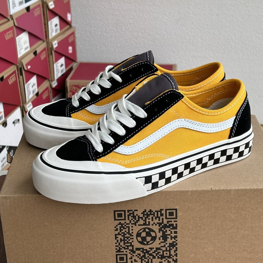 รองเท้าผ้าใบ Vans Style 36 SF สีเหลืองลายตาราง แบบต่ำ