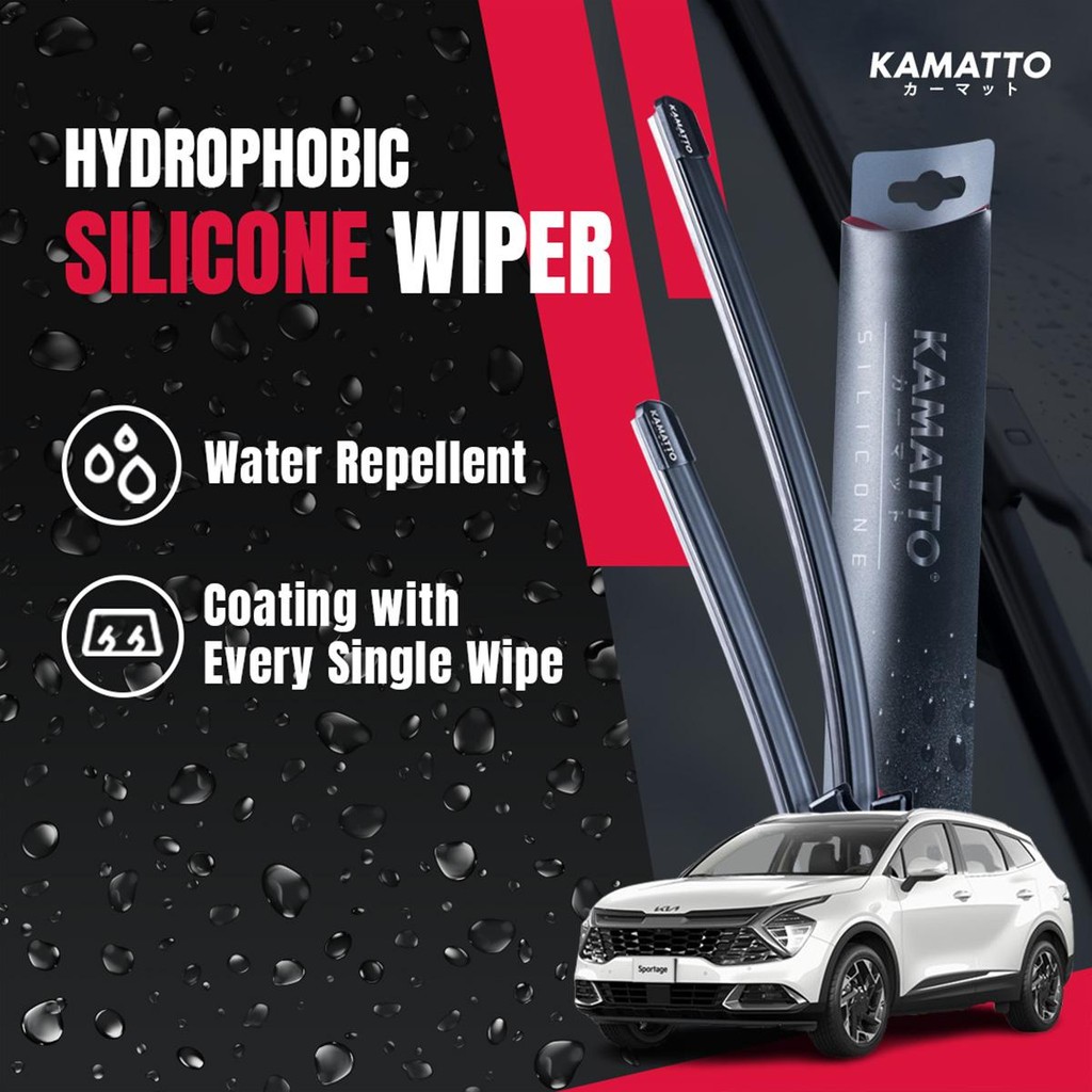 Kamatto Wiper Kia Sportage NQ5 (2024-ปัจจุบัน) เคลือบหยดน้ําซิลิโคนแบบไฮโดรโฟบิก