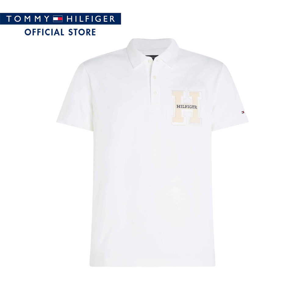 Tommy Hilfiger เสื้อโปโล ผู้ชาย รุ่น MW0MW34771 YBR - สีขาว