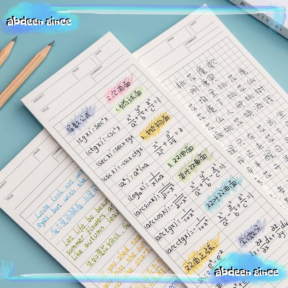 กระดาษโน้ต ABDEENSINCE, เครื่องเขียนแผ่นจดบันทึกแบบยาวไม่เหนียวเหนอะหนะ, นักเรียนแผ่นบันทึก 50 แผ่นอเนกประสงค์