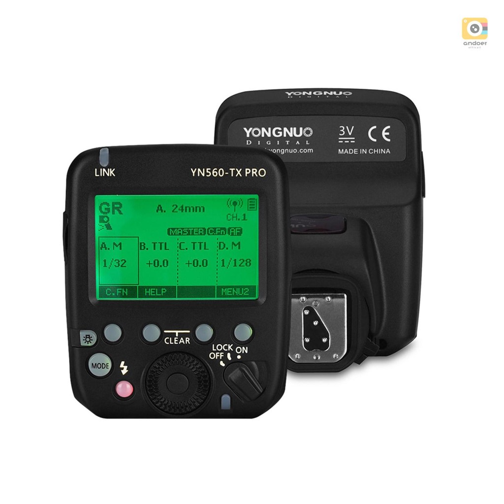 Yongnuo YN560-TX PRO 2.4G บนกล้องแฟลช Trigger Speedlite เครื่องส่งสัญญาณไร้สายพร้อมหน้าจอ LCD สําหรั