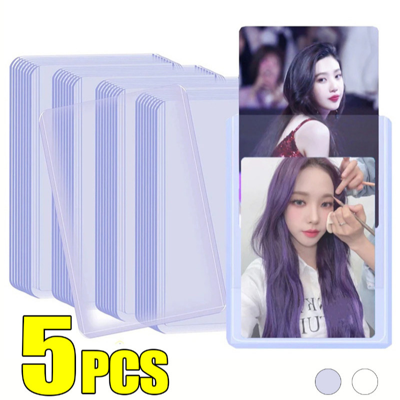 1-5ชิ้นใส ความละเอียดสูง ฟิล์มผู้ถือบัตรพีวีซี/พรีเมี่ยมใสนุ่มการ์ดเกมเคสป้องกัน/สากลทนทานกันน้ําการ์ดแขน