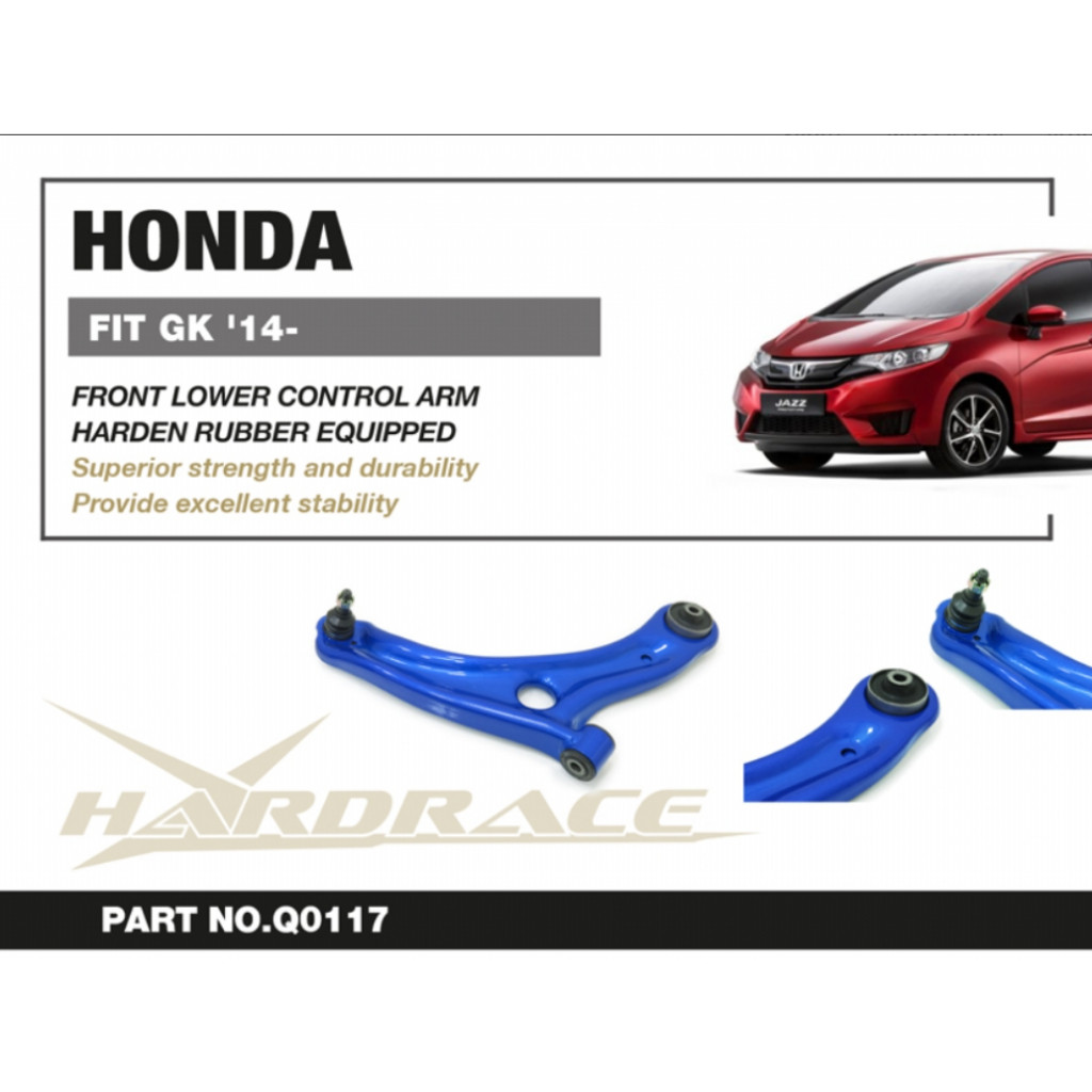 ็HARDRACE FRONT LOWER CONTROL ARM Q0117 ปีกนกหน้าล่าง ตรงรุ่น HONDA JAZZ GK CITY GM6 CITY 1.0 TURBO 