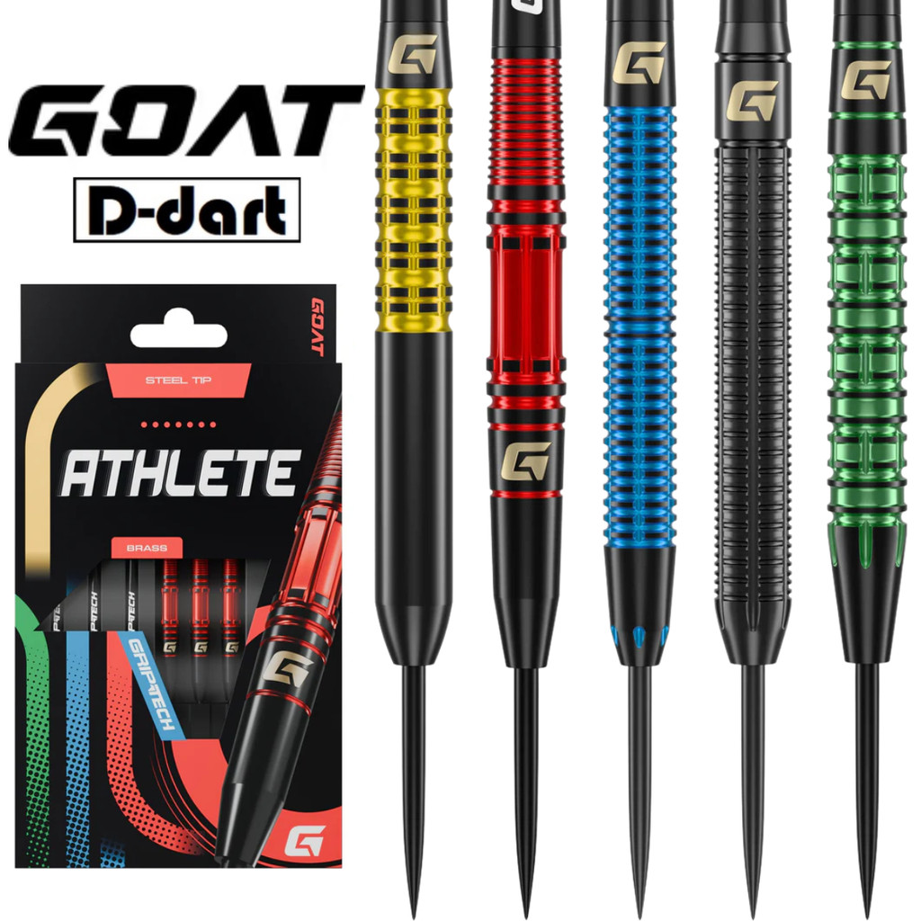 GOAT STEEL TIP DARTS - 10/11/12/13G ATHLETE BRASS DART SET STEEL DART (ARROW DART KELULI)
