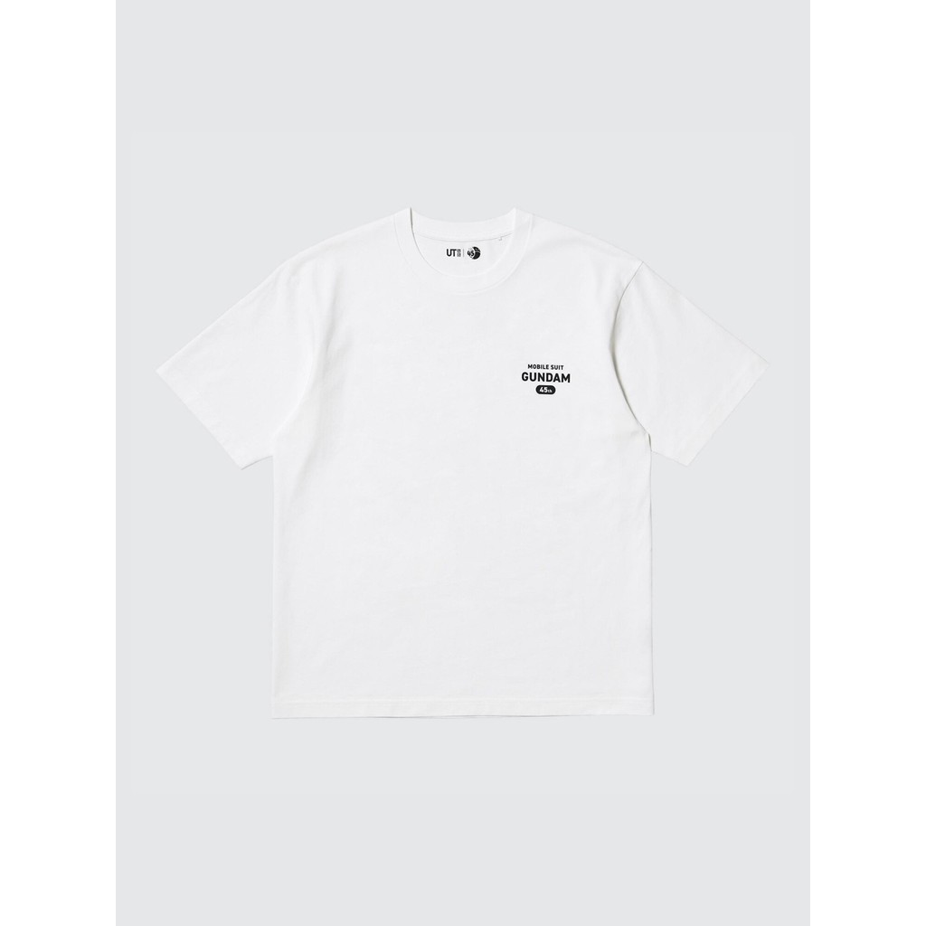 Uniqlo เสื้อยืดแขนสั้นพิมพ์ลาย Gundam สําหรับผู้ชายและผู้หญิง "Mobile Suit Gundam" 480144