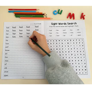 220 High Frequency Sight Words Workbook Word Search & Handwriting Practice Learning Book for Kindergarten Homeschool