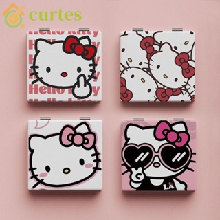 Curtes กระจกแต่งหน้า แบบพับได้ สองด้าน ทรงสี่เหลี่ยม ลาย Cinnamoroll 2X สําหรับหอพัก