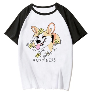 เสื้อยืด พิมพ์ลายการ์ตูนมังงะ Corgi Tee สไตล์สตรีท สําหรับผู้หญิง