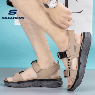 Skechers_ MAX CUSHION GOGA MAX Velcro รองเท้าแตะลําลอง สําหรับผู้ชาย (ไซซ์ 40-45) พร้อมส่ง