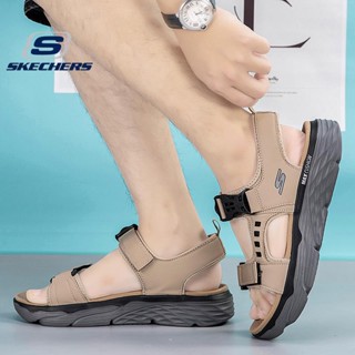 Skechers_ MAX CUSHION GOGA MAX Velcro รองเท้าแตะลําลอง สําหรับผู้ชาย (ไซซ์ 40-45) พร้อมส่ง