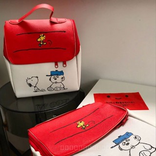 กระเป๋าเครื่องสําอาง ขนาดใหญ่ จุของได้เยอะ แบบพกพา ลายการ์ตูน Snoopy สไตล์เกาหลี และญี่ปุ่น สําหรับคุณแม่