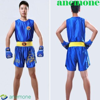 Anemone ชุดชกมวยไทย กางเกงขาสั้น และเสื้อยืด ลายมังกร Wushu Trunks Sanda MMA สําหรับผู้ชาย