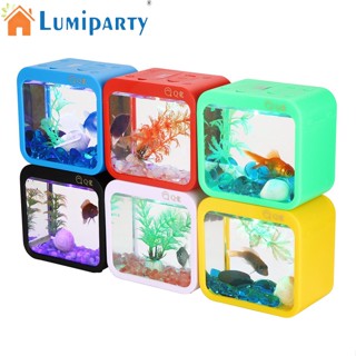 Lumiparty กล่องปลา 5 สี พร้อมไฟ สร้างสรรค์ ถอดออกได้ ขนาดเล็ก อุปกรณ์เสริมตู้ปลา