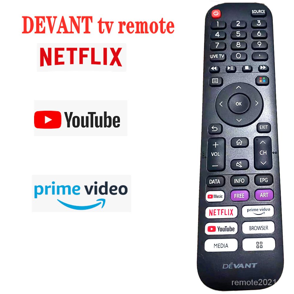 สําหรับ DEVANT 55UHD202 LCD LED TV Player โทรทัศน์รีโมทคอนโทรล prime วิดีโอประมาณ YouTube NETFLIX