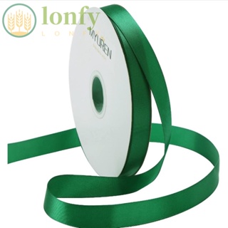 Lonfy ริบบิ้นผ้าโพลีเอสเตอร์ แบบหนา สีเขียวมรกต 5/8 นิ้ว 50 หลา