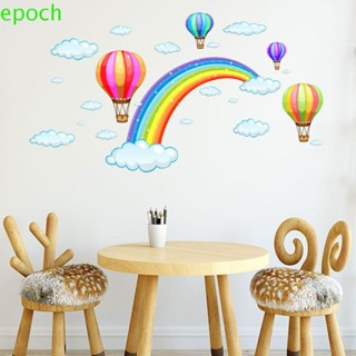 Epoch สติกเกอร์ติดผนัง หน้าต่าง ตกแต่ง DIY สติกเกอร์ห้องนอนเด็ก กันน้ํา ลายรุ้ง สําหรับห้องเด็ก บอลลูนลมร้อน ตกแต่งบ้าน