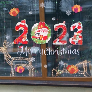 Antot สติกเกอร์ติดผนัง ลาย Merry Christmas สําหรับตกแต่งบ้าน 2023