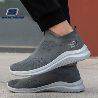 พร้อมส่ง Skechers_ ใหม่ รองเท้าผ้าใบลําลอง ข้อสูง ยืดหยุ่น เหมาะกับการวิ่ง กลางแจ้ง สําหรับผู้ชาย