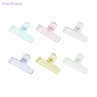 Standhappy คลิปหนีบกระดาษ แบบอะคริลิคใส มองเห็นได้ เรียบง่าย สําหรับนักเรียน สมุดภาพ เครื่องเขียน