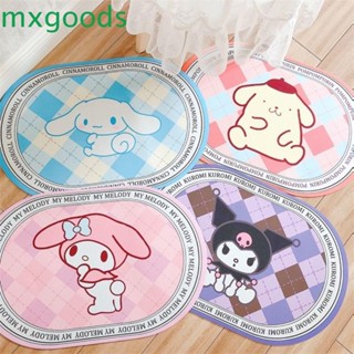 Mxgoods พรมปูพื้น พรมกันลื่น พรมเช็ดเท้า Kuromi แห้งเร็ว รูปไข่ พรมประตูห้องน้ํา