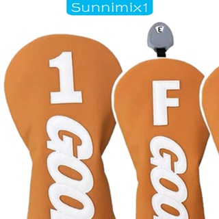 [Sunnimix1] ผ้าคลุมหัวไม้กอล์ฟ หนัง PU ทนทาน 4 ชิ้น