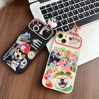 เคสโทรศัพท์มือถือ กันกระแทก ลาย Siberian Husky Shiba Inu พร้อมสายคล้อง สําหรับ IPhone 15 Pro Max 15pro 14 13 12Pro 11 X