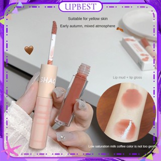 ♕ Shaqinuo Double Head Lip Glaze Fog Surface Water Light Doodle Moisturizing Lipstick Smooth Easy To Color Long Lasting Lip Makeup 4 แบบ UPBEST