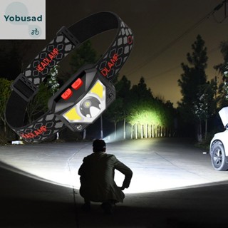 [Yobusad.th] Xpg+cob ไฟฉายคาดศีรษะ LED เหนี่ยวนําคลื่น 1000mAh กันน้ํา สําหรับกลางแจ้ง