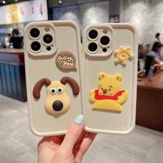 เคสโทรศัพท์มือถือ ซิลิโคนนิ่ม ผิวด้าน ลายการ์ตูนวินนี่ เดอะพูห์ 3D น่ารัก แฮนด์เมด สําหรับ IPhone 11 12 13 14 15 Pro Max 15 Plus