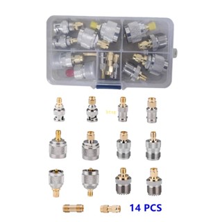 Bt SMA อะแดปเตอร์เชื่อมต่อ 14 ชิ้น RF เป็น BNC UHF N Type Coax Coupling Nut Connector