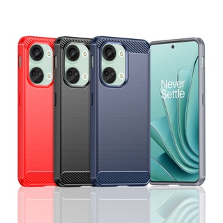 เคสโทรศัพท์ซิลิโคน TPU แบบนิ่ม คาร์บอนไฟเบอร์ กันกระแทก สีพื้น สําหรับ OnePlus Nord 3 Ace 2V Ace2V Nord3 5G 1+Nord 2023