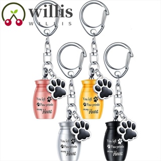 Willis พวงกุญแจ จี้รูปอุ้งเท้าสัตว์เลี้ยง สุนัข แมว แบบโลหะสเตนเลส กันน้ํา
