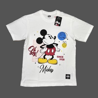 SO.BEST เสื้อยืด Mickey Mouse Since1928 สกรีนหน้า  ผ้าสีขาว ลิขสิทธิ์แท้ Disney