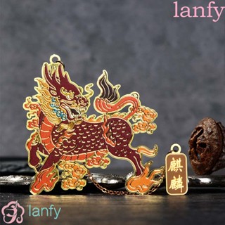 Lanfy ที่คั่นหนังสือ ทองเหลือง ลายมังกร DIY สําหรับเด็ก|คลิปหนีบหนังสือ ประดับพู่ สไตล์จีนย้อนยุค