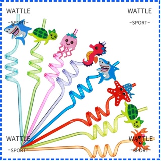 Wattle หลอดดูดน้ํา ใช้ซ้ําได้ สําหรับตกแต่งปาร์ตี้วันเกิด 8 ชิ้น