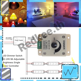 สวิตช์หรี่ไฟ LED 12-24V 8A ปรับความสว่างได้ สีเดียว [Redkee.th]
