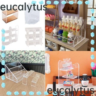 Eucalytus1 ชั้นวางเครื่องสําอาง โมเดลบ้านตุ๊กตา แบบใส เฟอร์นิเจอร์ ขนาดเล็ก ของขวัญ สําหรับตกแต่งบ้านตุ๊กตา