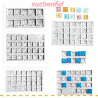 Suchenhd แม่พิมพ์คัพเค้ก ตัวอักษร ซิลิโคน แม่พิมพ์ฟองดองท์ ทนทาน ตัวเลข อบช็อคโกแลต แม่พิมพ์เบเกอรี่