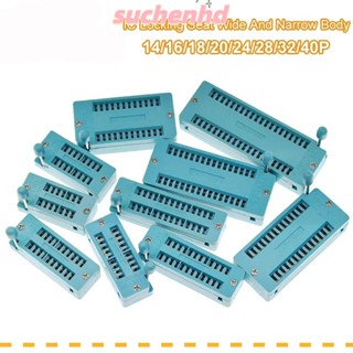 Suchenhd ซ็อกเก็ต IC 14P 16P 20P 40P สีเขียว 2.54 มม. 14 16 18 20P Pin