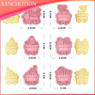 แม่พิมพ์ ลายคริสต์มาส 3D สําหรับทําคุ้กกี้ บิสกิต ฟองดองท์ ตกแต่งเทศกาล 6 ชิ้น