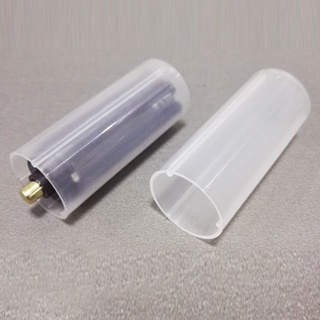 2pcs Practical Safe Protective Transparent Flashlight Storage Battery Tube