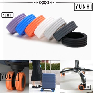 Yunhi ฝาครอบล้อกระเป๋าเดินทาง ซิลิโคน ลดเสียงรบกวน 8 ชิ้น ต่อชุด