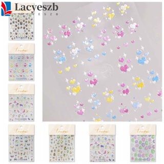 Lacyeszb สติกเกอร์ตกแต่งเล็บ ลายตัวอักษรภาษาอังกฤษ สีบรอนซ์ DIY