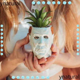 Ynatural กระถางต้นไม้ หนังสยองขวัญ เรซิน รูปตัวตลก สร้างสรรค์ สําหรับตกแต่งบ้าน ฮาโลวีน