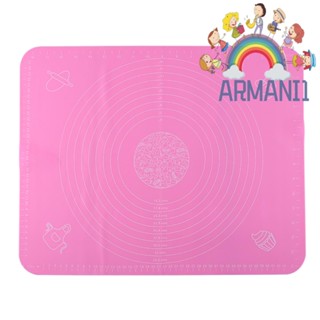 [armani1.th] แผ่นซิลิโคนรองนวดแป้งโดว์ ไม่ติดผิว ขนาด 50x40 สีชมพู สําหรับเตาอบ