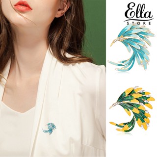 Ellastore123 เข็มกลัดผ้า รูปนกฟินิกซ์ ประดับพลอยเทียม สีตัดกัน สําหรับผู้หญิง งานแต่งงาน งานพรอม จัดเลี้ยง ตกแต่งหน้าอก