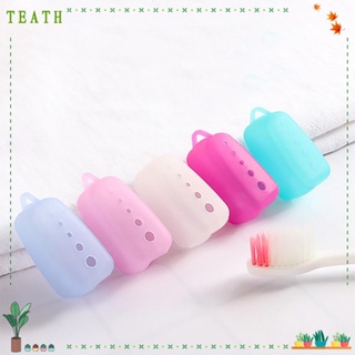 Teath ฝาครอบหัวแปรงสีฟัน ซิลิโคน แบบพกพา ทําความสะอาดง่าย หลายสี 10 ชิ้น