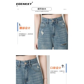 EOENKKY กางเกงขายาว กางเกงยีสน์ผู้หญิง ทรงหลวม ๆ ตรง Retro Hip Hop Pants 2023 NEW Style WNK2390T91 37Z230912