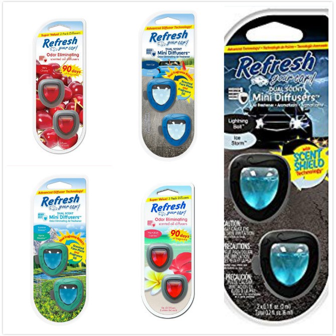 Refresh Your Car Dual Scent Mini Diffusers 2x 3ml